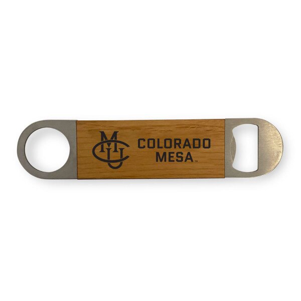 Mini Bottle opener w/CMU Interlocking Logo & Colorado Mesa The